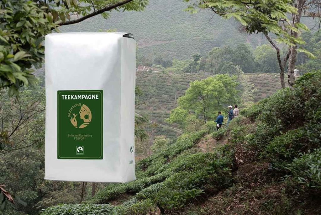 Teegarten mit Teetütenabbildung